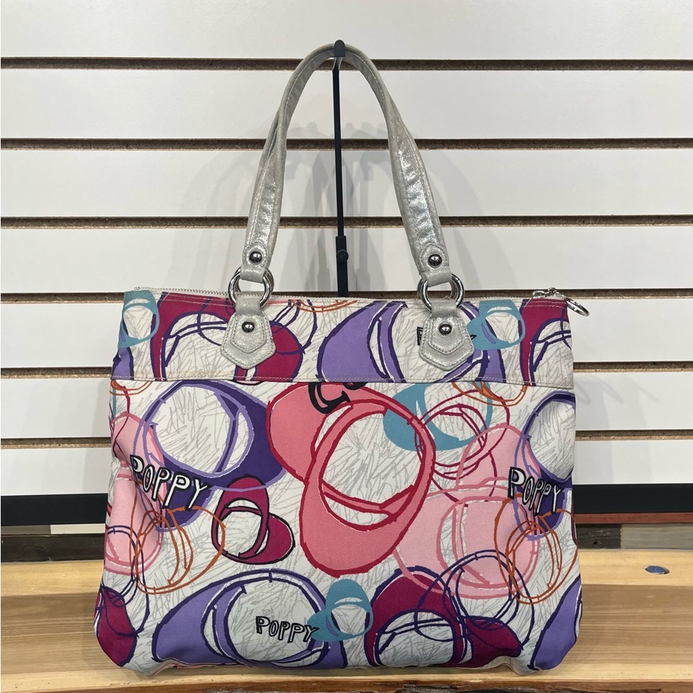 Coach 2011 Poppy Graffiti Glam Tote Multicolor Signature Bag 17829 - Picture 5 of 13